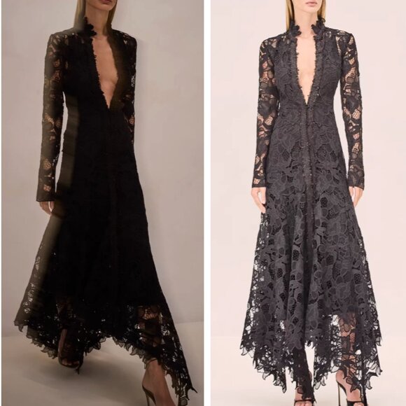 Alexis Dresses & Skirts - Classic Alexis Camila Floral Lace Midi Dress S/M Black Lace Event Cocktail